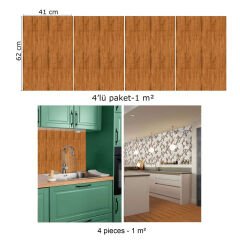 Tink Cilalı Ahşap Görünümlü Panel Pvc 41X62 cm