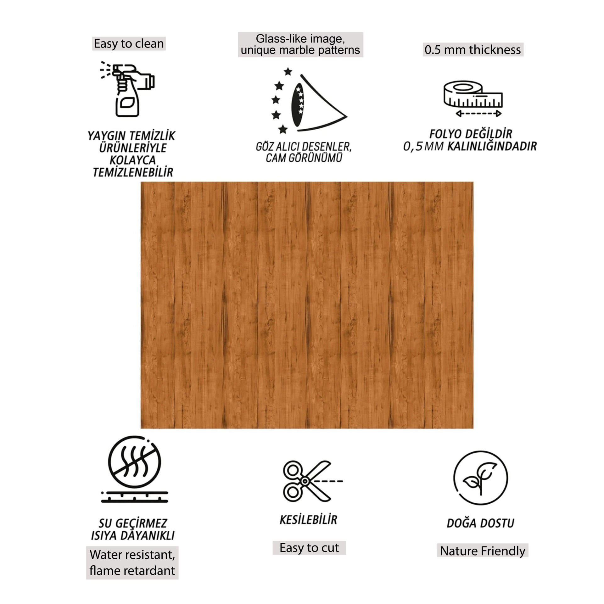 Tink Cilalı Ahşap Görünümlü Panel Pvc 41X62 cm 1 m² (4 Adet)
