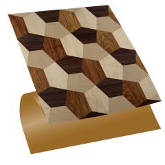 Tink Kendinden Yapışkanlı Geometrik Ahşap Desenli 30x30 cm Pvc Karo Kaplama 1 m2 (11 Adet)