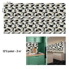 Tink Üçgen Kırımlı Mermer Desenli Panel Pvc 41X62 cm