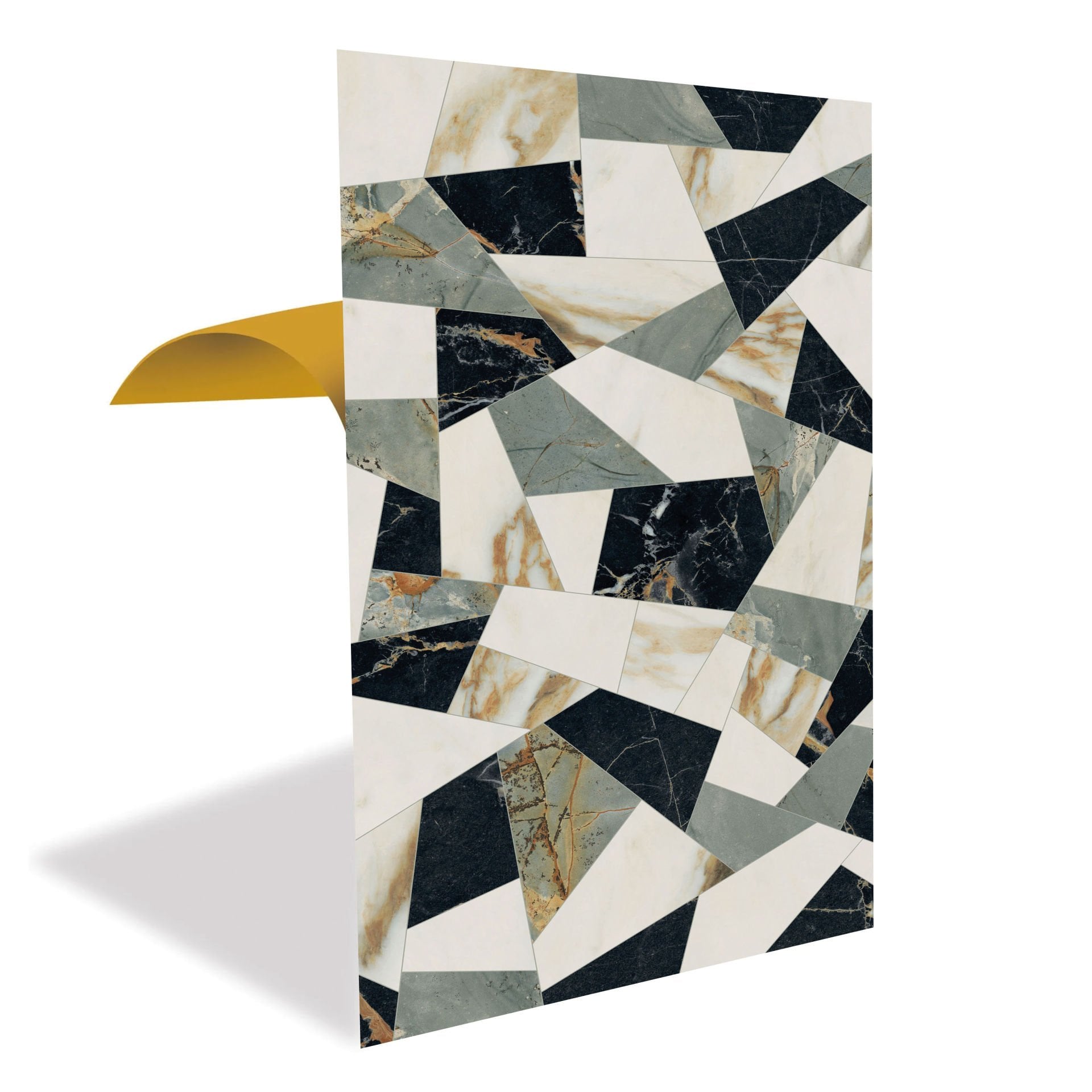 Tink Üçgen Kırımlı Mermer Desenli Panel Pvc 41X62 cm 1 m² (4 Adet)