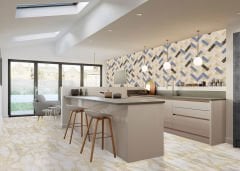 Tink Colored Herringbone Marble Patterned Panel Pvc 41X62 cm 3 m² (12 Pieces)