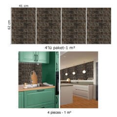 Tink Kahverengi Metro Mermer Desenli Panel Pvc 41X62 cm