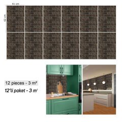 Tink Kahverengi Metro Mermer Desenli Panel Pvc 41X62 cm