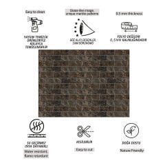 Tink Kahverengi Metro Mermer Desenli Panel Pvc 41X62 cm