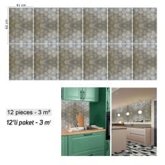 Tink Altıgen Ahşap Görünümlü Panel Pvc 41X62 cm 1 m² (4 Adet)
