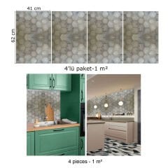 Tink Altıgen Ahşap Görünümlü Panel Pvc 41X62 cm 1 m² (4 Adet)