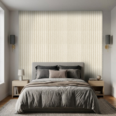 Tink Akustik Ve Dekoratif Keçe Panel Lambri Desenli 49x98 Cm / 2 Adet / 0,96 m² Ekru