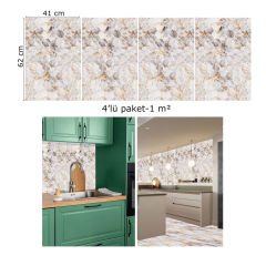 Tink Gold Petek Mermer Desenli Panel Pvc 41X62 cm