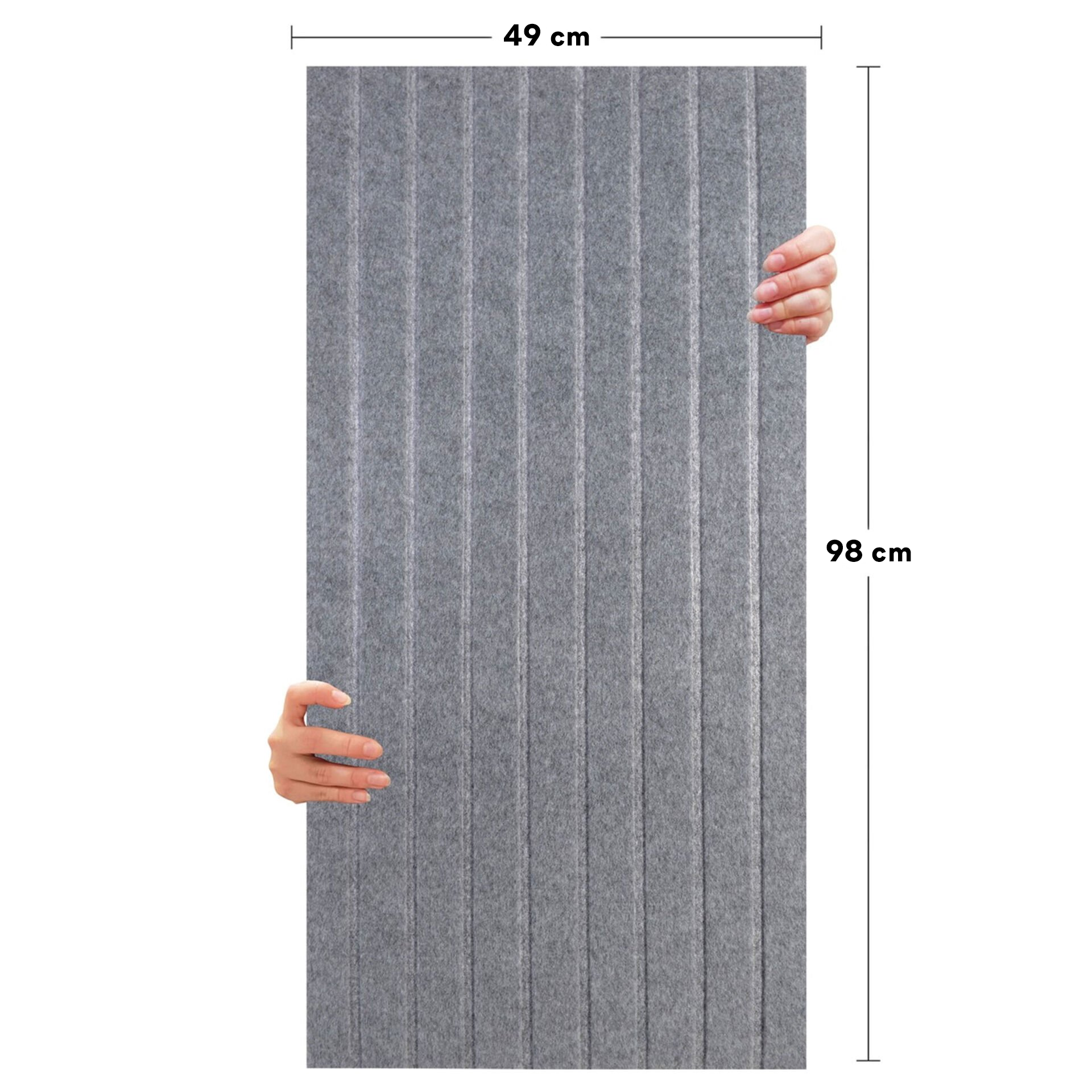 Tink Akustik Ve Dekoratif Keçe Panel Lambri Desenli 49x98 Cm / 2 Adet / 0,96 m² Açık Gri