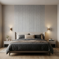 Tink Akustik Ve Dekoratif Keçe Panel Lambri Desenli 49x98 Cm / 2 Adet / 0,96 m² Açık Gri