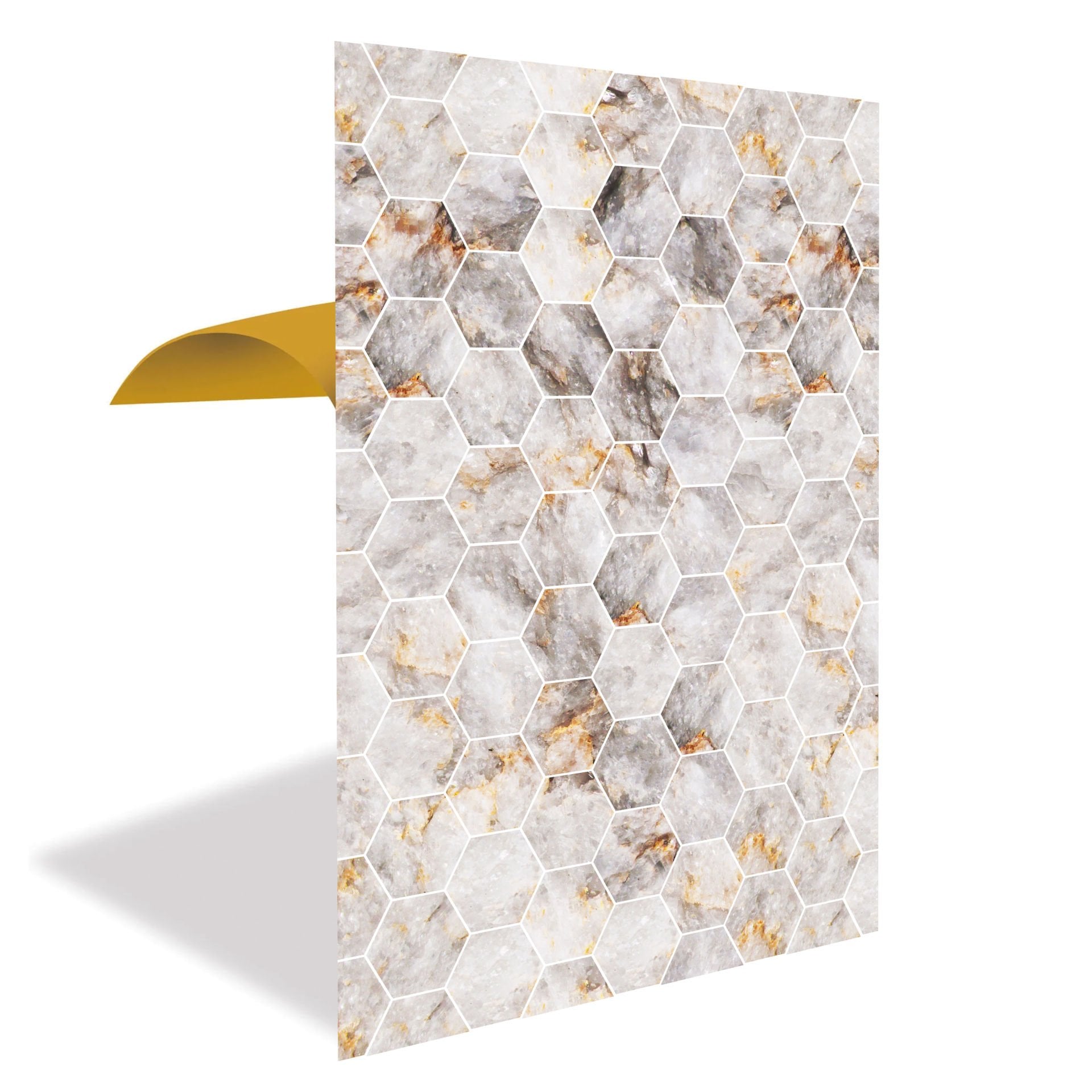 Tink Gold Petek Mermer Desenli Panel Pvc 41X62 cm 1 m² (4 Adet)