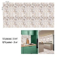 Tink Gold Petek Mermer Desenli Panel Pvc 41X62 cm