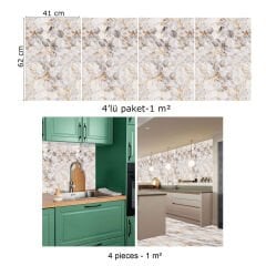 Tink Gold Petek Mermer Desenli Panel Pvc 41X62 cm