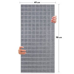 Tink Akustik Ve Dekoratif Keçe Panel Kare Desenli 49x98 Cm / 2 Adet / 0,96 m²