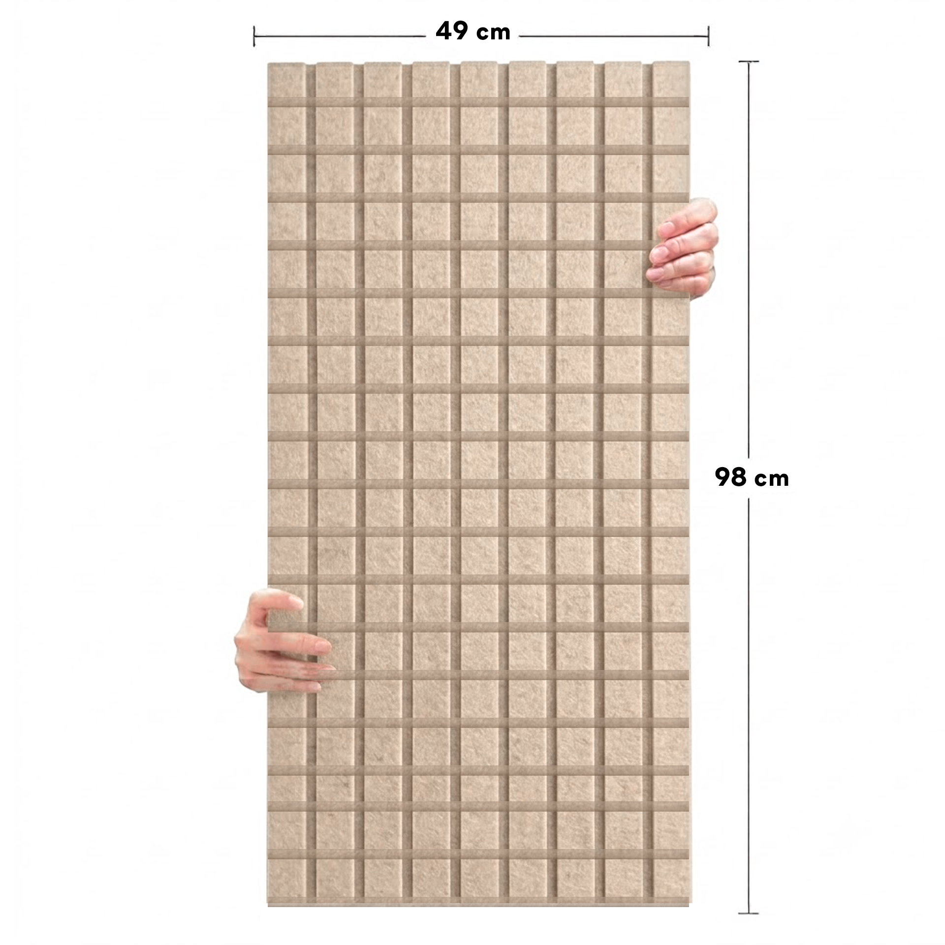 Tink Akustik Ve Dekoratif Keçe Panel Kare Desenli 49x98 Cm / 2 Adet / 0,96 m²