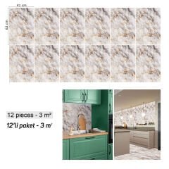 Tink Gold Mermer Desenli Panel Pvc 41X62 cm