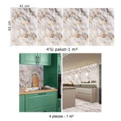 Tink Gold Mermer Desenli Panel Pvc 41X62 cm