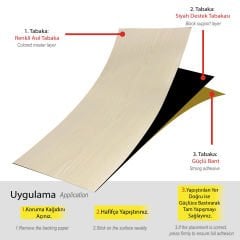 Tink Kendinden Yapışkanlı Parke Kaplama Beyaz Huş Ahşap Desenli PVC Yer Döşemesi 25x80 cm