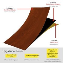 Tink Kendinden Yapışkanlı Altın Meşe Ahşap Desenli PVC Parke 25x80 cm / 5 Adet / 1 m²