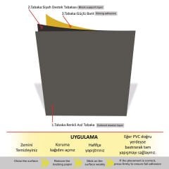 Kendinden Yapışkanlı Soft Saten 112 Koyu Düz Renkli Mat PVC Karo / 1 mm Kalınlık / 1 m² / 32x32 cm