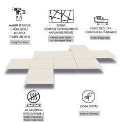 Kendinden Yapışkanlı Soft Pudra 101 Düz Renkli Mat PVC Karo / 1 mm Kalınlık / 1 m² / 32x32 cm