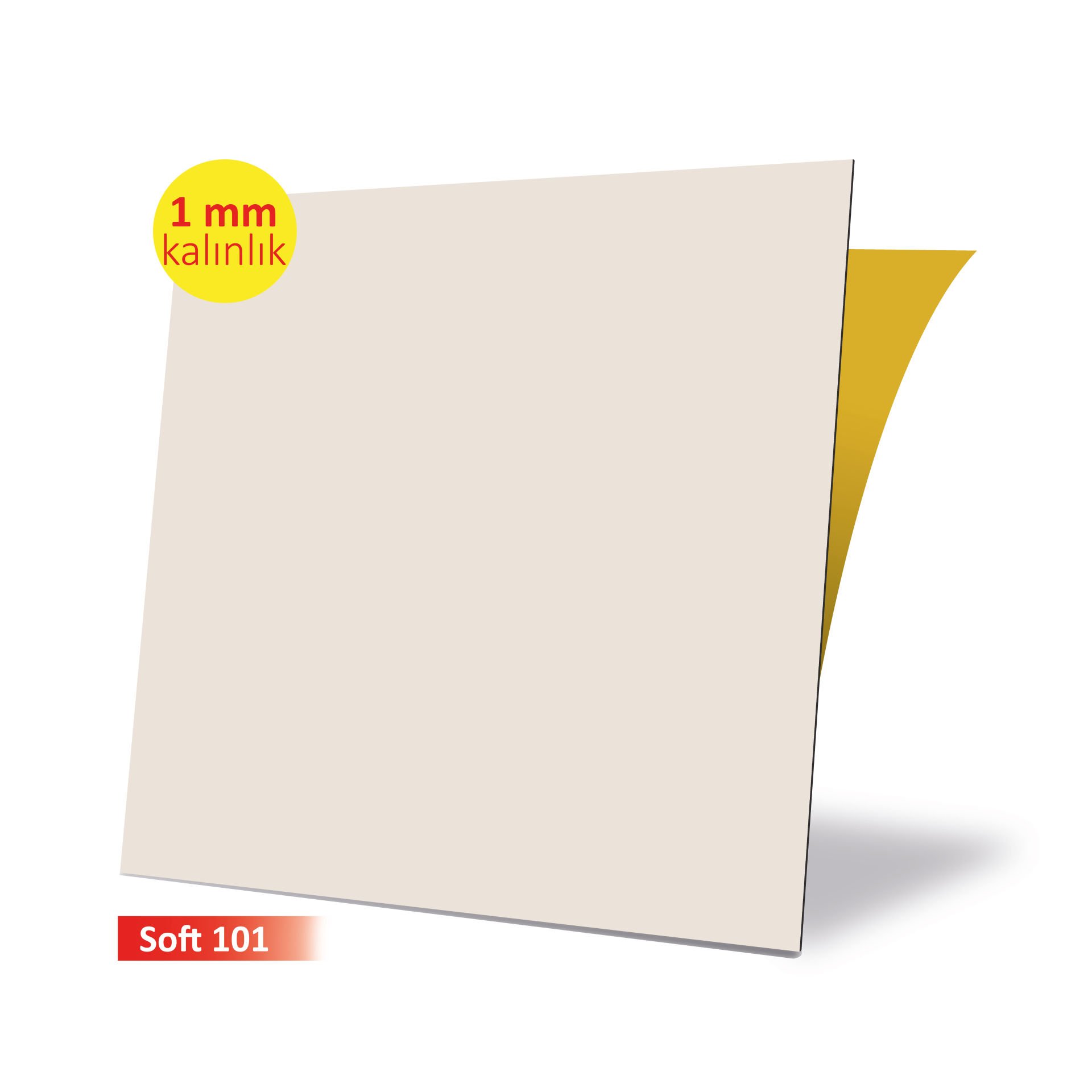 Kendinden Yapışkanlı Soft Pudra 101 Düz Renkli Mat PVC Karo / 1 mm Kalınlık / 1 m² / 32x32 cm