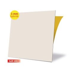 Kendinden Yapışkanlı Soft Pudra 101 Düz Renkli Mat PVC Karo / 1 mm Kalınlık / 1 m² / 32x32 cm