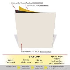 Kendinden Yapışkanlı Soft Pudra 101 Düz Renkli Mat PVC Karo / 1 mm Kalınlık / 1 m² / 32x32 cm