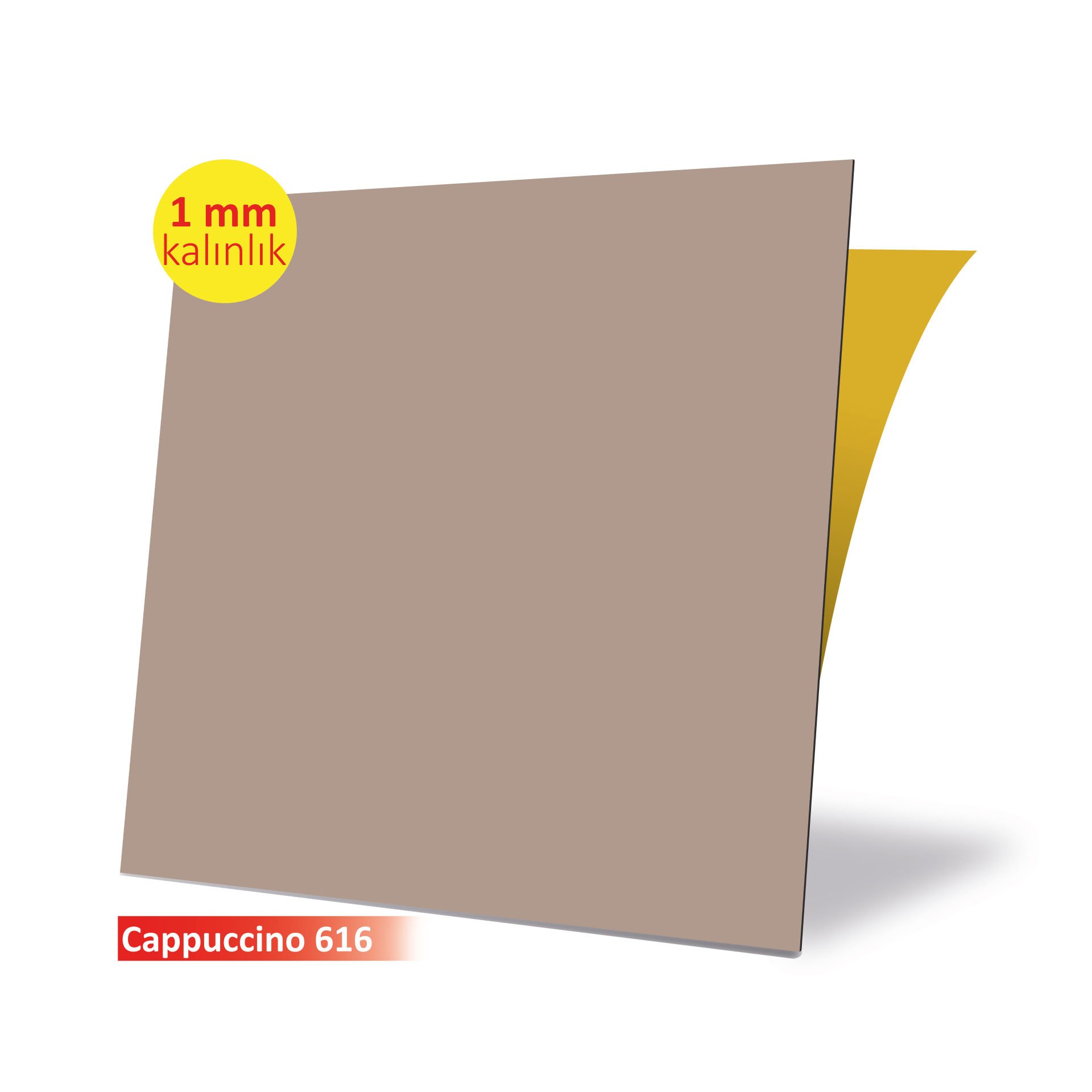 Kendinden Yapışkanlı Cappuccino 616 Düz Renkli Mat PVC Karo / 1 mm Kalınlık / 1 m² / 32x32 cm