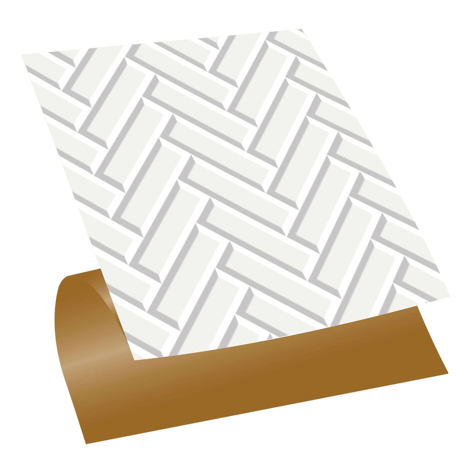 Tink Kendinden Yapışkanlı Beyaz Balıksırtı Desenli 30x30 cm Pvc Karo Kaplama 1 m2 (11 Adet)