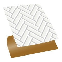 Tink Self Adhesive White Herringbone Patterned 30x30 cm PVC Tile Covering