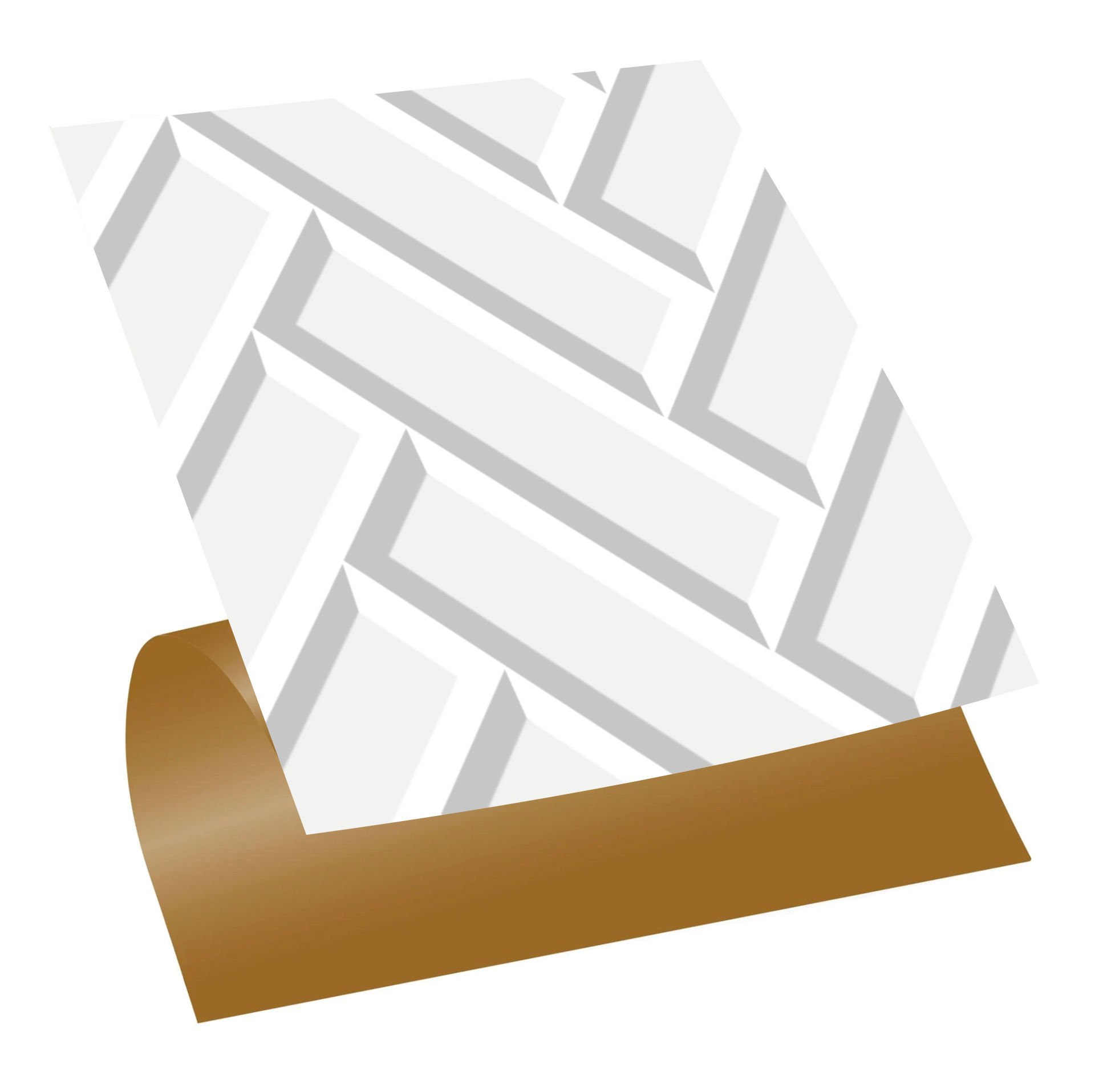 Tink Self Adhesive White Large Herringbone Patterned 30x30 cm PVC Tile Covering 0.36 m2 (4 Pieces)
