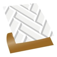 Tink Self Adhesive White Large Herringbone Patterned 30x30 cm PVC Tile Covering 0.36 m2 (4 Pieces)