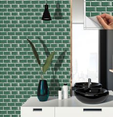 Tink Self Adhesive Emerald Metro Patterned 30x30 cm PVC Tile Covering 0.36 m2 (4 Pieces)