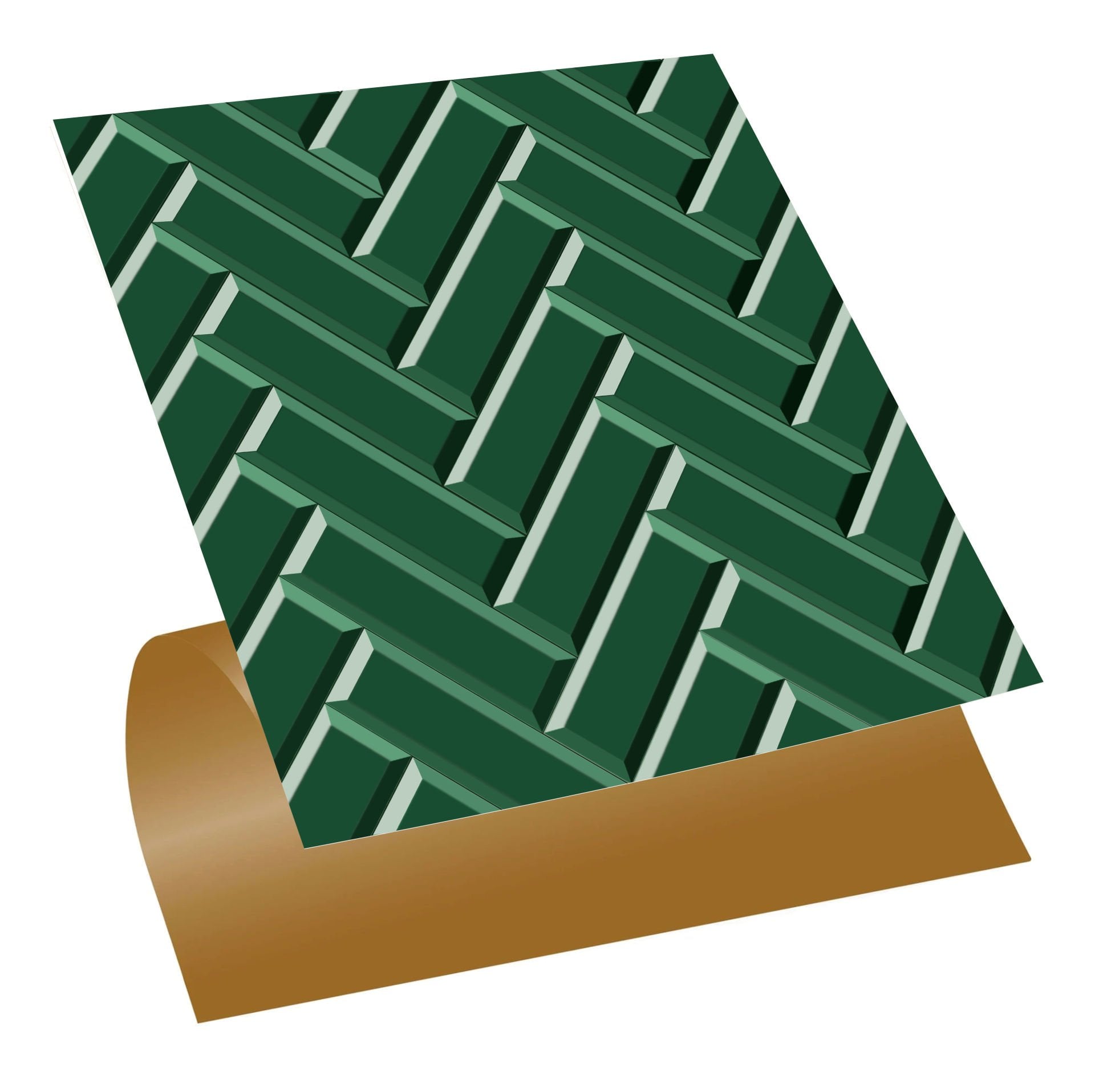 Tink Kendinden Yapışkanlı Zümrüt Balıksırtı Desenli 30x30 cm Pvc Karo Kaplama