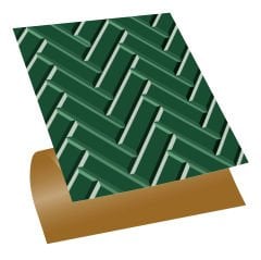 Tink Self Adhesive Emerald Herringbone Patterned 30x30 cm PVC Tile Covering