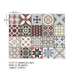 Tink Self Adhesive Patchwork Patterned PVC Tile Covering