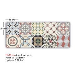 Tink Self Adhesive Patchwork Patterned PVC Tile Covering