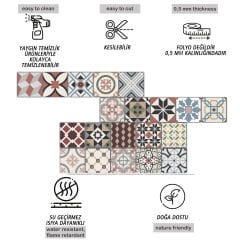 Tink Kendinden Yapışkanlı Patchwork Desenli Pvc Karo Kaplama