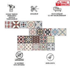 Tink Self Adhesive Patchwork Patterned PVC Tile Covering