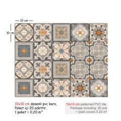 Tink Self Adhesive Apricot Patterned PVC Tile Coating