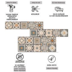 Tink Self Adhesive Apricot Patterned PVC Tile Coating