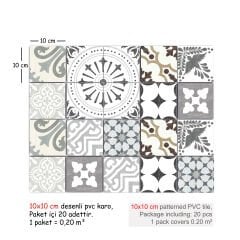 Tink Self Adhesive English Patterned PVC Tile Covering