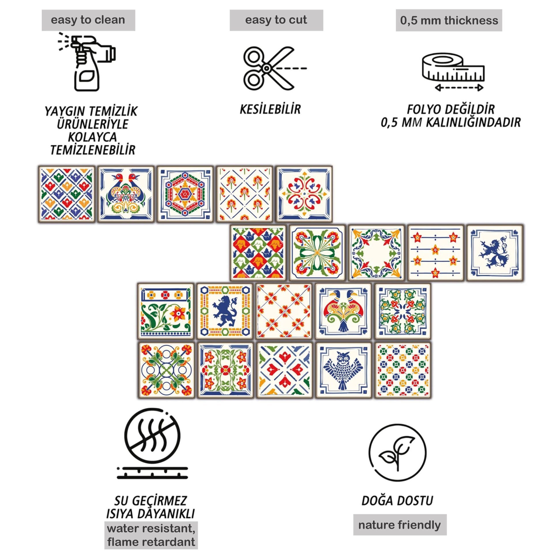 Tink Kendinden Yapışkanlı Oyun Desenli Pvc Karo Kaplama