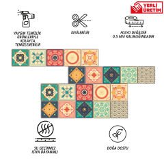 Tink Kendinden Yapışkanlı Mandala Desenli Pvc Karo Kaplama