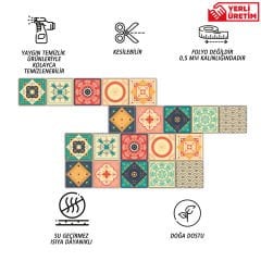 Tink Kendinden Yapışkanlı Mandala Desenli Pvc Karo Kaplama