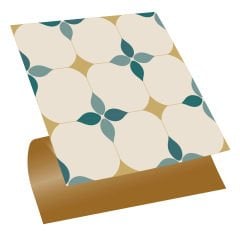 Tink Kendinden Yapışkanlı Zümrüt Çiçekli Desenli 30x30 cm Pvc Karo Kaplama