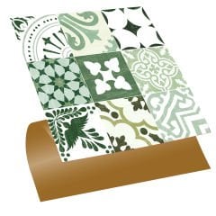 Tink Kendinden Yapışkanlı Karma Yeşil Londra Desenli 30x30 cm Pvc Karo Kaplama