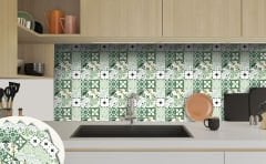 Tink Kendinden Yapışkanlı Karma Yeşil Londra Desenli 30x30 cm Pvc Karo Kaplama